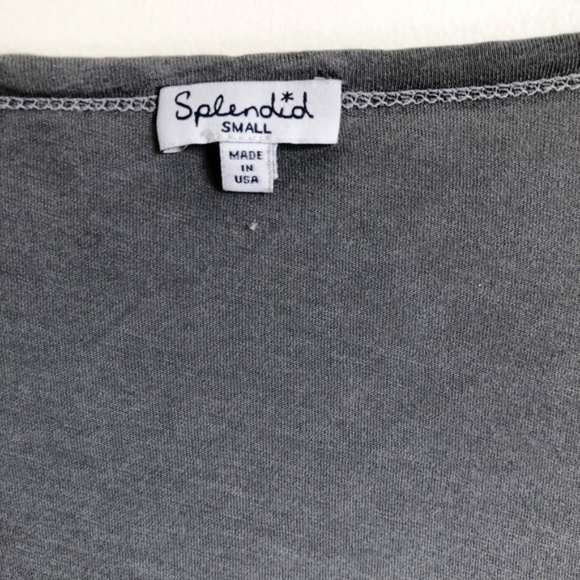 Anthropologie Gray Short Sleeve Tie Front Tee - Picture 8 of 8